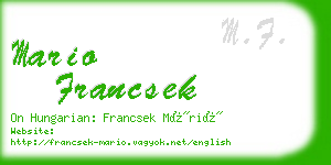mario francsek business card